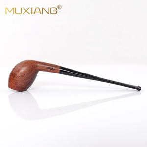 Muxiang Wooden Smoking Pipe Bent Type Solid Rosewood Long Handle Customizable Gift - Product Image 2