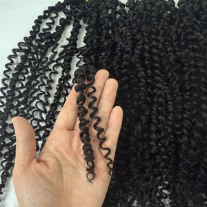 छोटे बोहो जुनून मोड़ पानी की लहर क्रोकेट बालों को 12 इंच 20gx3 30 स्ट्रैंड्स 120 स्ट्रैंड्स जेरी किंकी कर्ली बालों में विभाजित - Product Image 4