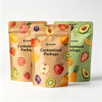 Sachets Doypack Personnalisés en Papier Kraft avec Fermeture Zip Refermable pour Emballage de Granola, Flocons d'Avoine, Céréales et Snacks, avec Logo