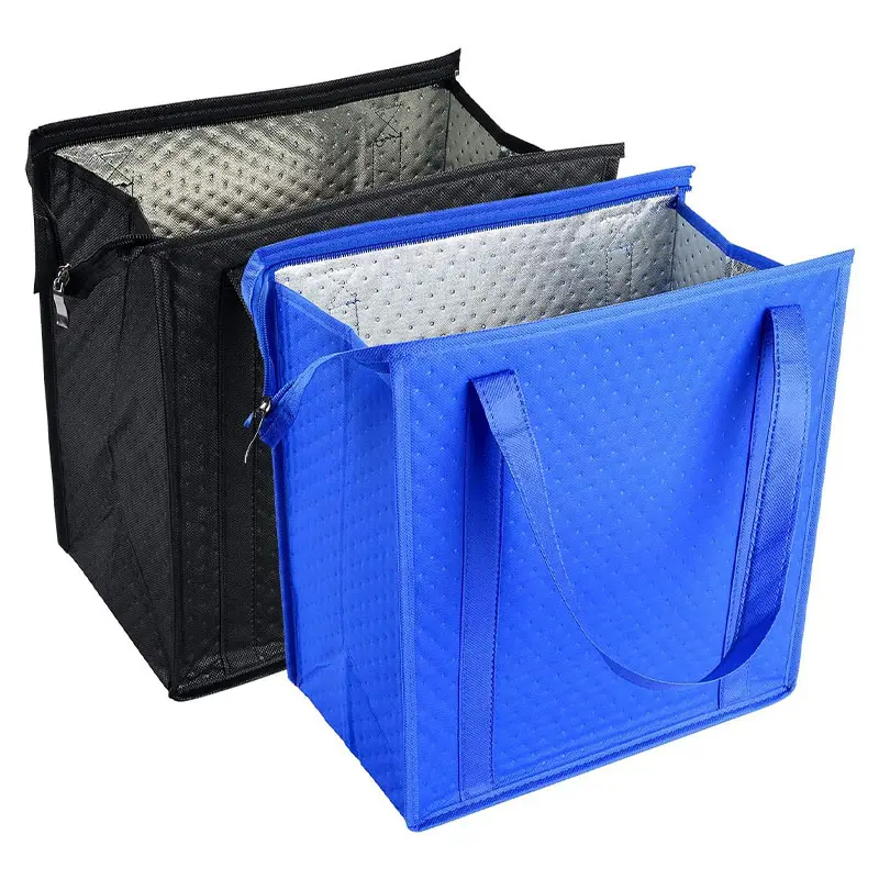 Custom Logo Eco Reusable Thermal Cooler Bag Non Woven Insulated Lunch Bag