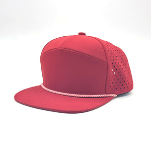 Benutzer definierte Farbe Laser Cut Perfo rated Snapback Hut, Plain Blank 7 Panel Flat Bill Rope Golf Hut, wasserdichte <span class=keywords><strong>Kamel</strong></span> Snapback Cap - Product Image 2