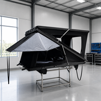 Tente de toit rigide en aluminium pliable à double couche en forme de Z, quatre saisons, avec une chambre, pour 2 à 4 personnes, imperméable, compatible SUV