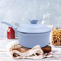 Casserole à lait et à sauce SANLANG en aluminium moulé sous pression, antiadhésive, avec couvercle en aluminium, multifonctionnelle, pratique, sans PFOA