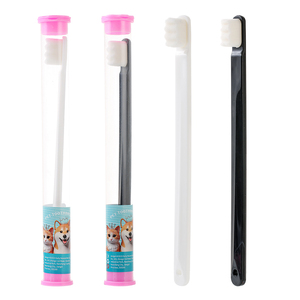 Brosse à dents pour animaux de compagnie à millions de poils souples, double tête, pour l'élimination de la plaque dentaire et du tartre chez les chats et les chiens - Product Image 3