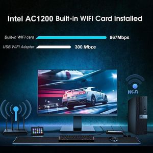 Máy tính để bàn <span class=keywords><strong>Dell</strong></span> OptiPlex với màn hình 24 inch, <span class=keywords><strong>CPU</strong></span> <span class=keywords><strong>I7</strong></span>-6700 3.4GHz, RAM 16GB, SSD 512GB mới, dành cho chơi game, Intel AC7260 - Product Image 2