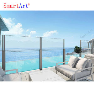 2025 yeni tasarlanmış Smartart cam cam sistemi yüksekliği ayarlanabilir korkuluk rüzgarlık cam çit manuel sürgülü korkuluk restoranlar için - Product Image 3