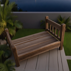 Rustiek Houten Huisdierenbed Met Latten Hoofdeinde | Multi - Finish (Distressed/Classic), Stevig Voor Kleine Huisdieren, Buitendecor - Product Image 6