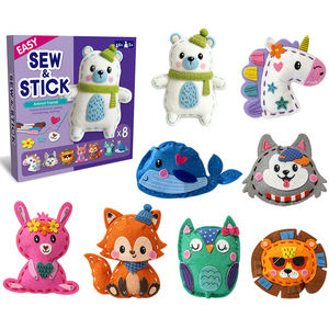 8 Animal Plastic Sewing <b>Craft</b> <b>Kit</b> DIY Plush Toy Making Set Fine Motor Skill Educational <b>Girls</b> Gift - Product Image 1