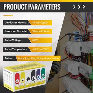 Cable automotriz eléctrico de cobre estañado, cable flexible con aislamiento de goma, 16.4 pies cada uno, 6 cables de colores diferentes - Product Image 3