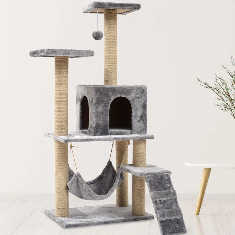 Современные искусственные деревянные кошачьи деревья восхождение цветок дом царапина башня дерево