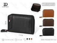 Portacarte a fisarmonica da uomo Jd da 7 pollici in pelle PU con chiusura a cerniera per carte - Product Image 1