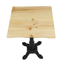 Table de restaurant en bois massif, dessus de table en bois de pin carré de salle à manger de café de taille personnalisée