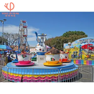 Trailer Mounted Portable Ride Amusement Park Equipment Coffee Cup Rides For Playground