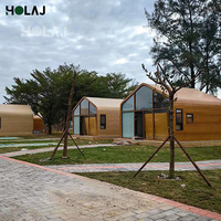 Restaurant extérieur imperméable en aluminium préfabriqué, café, glamping, maisonnette en verre avec salle de bain, hôtel