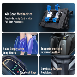 Silla de Masaje Eléctrica de Cuerpo Completo T60-SY Zero Gravity, Comercial, Operada con Monedas, para Aeropuertos y Centros Comerciales, con Sistema de Pago con Aceptador de Billetes - Product Image 2