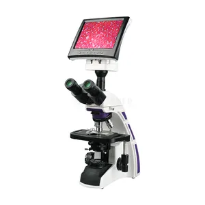Microscopio binocular digital de laboratorio de China, videomicroscopio con pantalla LCD, al por mayor