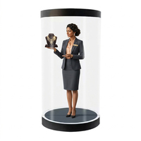 Pod d'affichage holographique cylindrique transparent, kiosque holographique 3D pour la vente au détail, les musées et la promotion de marques