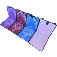 Alfombra de Oración Musulmana con Cojín de Soporte para la Espalda, Sajadah Ergonómica Tejida a Máquina, Antideslizante, Plegable, Cómoda, para el Ramadán