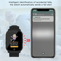Montre connectée pour personnes âgées VFA83S avec moniteur de fréquence cardiaque, alarme de chute, appel SOS, suivi GPS, montre de surveillance pour les soins aux personnes âgées