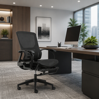 Chaise de bureau pivotante ergonomique moderne entièrement en maille, pliable, réglable en hauteur, avec siège rembourré et dossier solide, pour la maison et le bureau