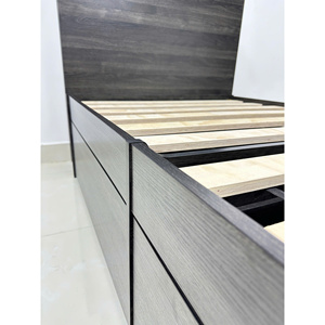 Cama doble Robin con almacenamiento y mesita de noche en gris oscuro - Product Image 6
