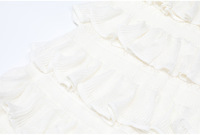 Robe Mini Tricotée Élégante et Décontractée pour Femme, Col Rond, Patchwork, Volants Superposés, Sans Manches, Découpes, Coupe Ajustée