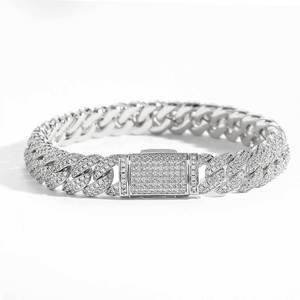 Real 925 Sterling Silver Moissanite Cuban Chain <b>Bracelet</b> Pass Diamond Tester Iced Out Bling Hip Hop Jewelry For Men Women Gift - Product Image 1