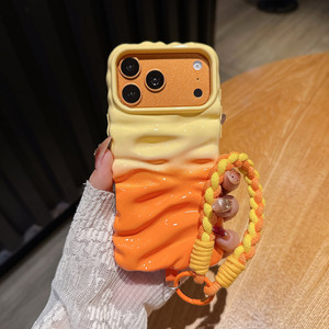 Coque de téléphone 3D à texture froissée contrastée pour iPhone 16 Pro Max / 17 / 15 / 14, Housse de protection antichoc de luxe - Product Image 3