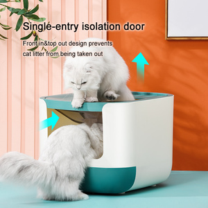 PAKEWAY OEM ODM New Closed Cat Toilet Plastic Large Space lettiera per gatti vassoi per lettiera per gatti - Product Image 2