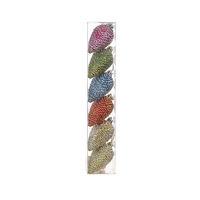 Grands, moyens et petits cônes de pin en plastique à dents fines, décorations pour sapin de Noël, cônes de pin peints multicolores, ensemble de boules de Noël