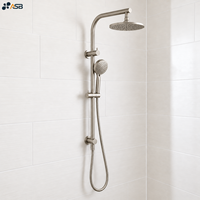 Système de douche mural moderne en laiton à faible teneur en plomb avec double pommeau de pluie, finition plaquée, haute pression et économie d'eau
