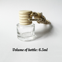 Bouteille diffuseur ronde en verre de 4 ml, blanche, vide, pour voiture, avec couvercle en bois, pour huiles essentielles - Vente en gros