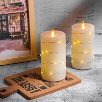 Bougies LED Pilier en Cire de Paraffine Rechargeables avec Télécommande, Finition Cire Simulée, pour Noël, Halloween, Nouvel An, Pâques, Décoration Maison