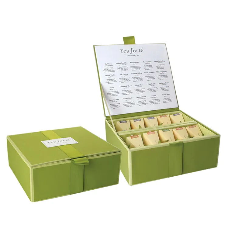 Bespoke Handmade Fancy Rigid Cardboard Magnetic Tea Bag Packaging Gift Boxes