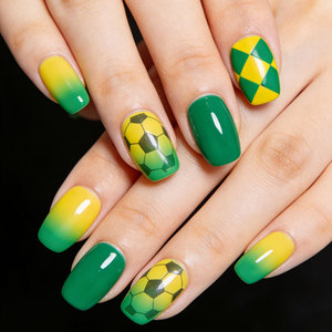 24 pièces Faux Ongles Design <span class=keywords><strong>Coupe</strong></span> <span class=keywords><strong>du</strong></span> <span class=keywords><strong>Monde</strong></span> de Football 2026 Effet Œil de Chat Amande, Kit DIY pour Salon, Faux Ongles à Presser Artificiels - Product Image 6