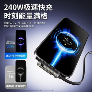 สายเคเบิลข้อมูลแบบขาตั้งโลหะผสมสังกะสี 240W ชนิด Type-C ไนลอน 1 เมตร ชาร์จเร็ว สำหรับโทรศัพท์มือถือ Apple Huawei - Product Image 2