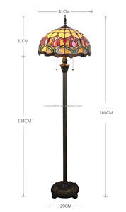 16'' European Tulip Flora Design Office Bar Home <b>Bedsides</b> LED Tiffany Stained Art Glass WiFi Control Dimmable Floor Lamp - Product Image 6