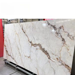 Encimera de Cuarzo de Alta Calidad, Diseño Moderno, Piedra de Ingeniería, Mármol Blanco Calacatta con Vetas Doradas, Nueva - Product Image 5