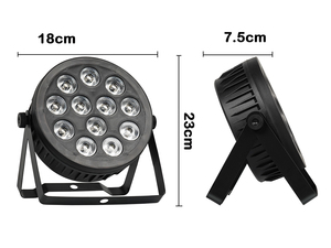 Luz LED Par Delgada <span class=keywords><strong>de</strong></span> 12x18W con Anillo Halo RGBW 4 en 1, Foco LED Par para Bodas, Fiestas, DJ, Discoteca, DMX512, Luces LED Planas <span class=keywords><strong>de</strong></span> 12*18W - Product Image 5