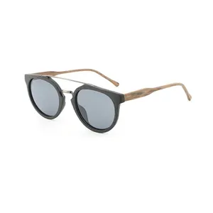 New Arrivals Fashion Shades Mirror Top Square Sunglasses Wooden Acetate UV 400 Custom Logo Vintage Women Sunglasses