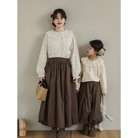 Chemisiers à fleurs OEM ODM 100% coton pour petites filles Vente en gros de chemises à manches longues Chemisier à fleurs pour enfants et filles Top design