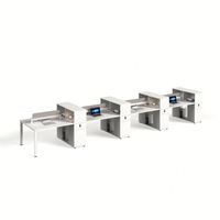 Bureau de travail moderne convertible pour 4 personnes, pour la maison ou le bureau, avec design en panneaux de bois, mobilier commercial modulaire