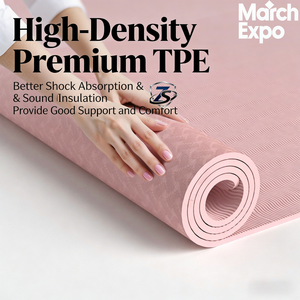 Tapis de <span class=keywords><strong>yoga</strong></span> TPE écologique épaissi de 6 mm, 183 cm, antidérapant, pour Pilates et fitness, avec sac de transport, facile à nettoyer, antimicrobien, universel - Product Image 2