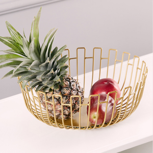 Panier de fruits de formes géométriques nordiques, panier de fruits en fil métallique doré, décoration de la maison, 10 pièces - Product Image 2