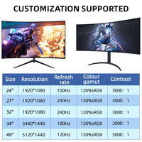Monitor Gaming Curvo de 32 Pulgadas, 1080P, IPS, 240Hz, con Soporte Giratorio para Codificación Profesional y Uso de Escritorio