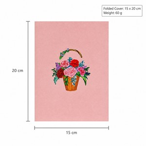 Carte de vœux florale pop-up 3D, panier de fleurs en papier, impression numérique, cadeau fait main pour la fête des mères - Product Image 3