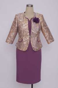 Robe de cérémonie vintage en polyester et élasthanne tissée, col rond, brocart, grande taille pour femmes, robe occasionnelle - Product Image 4