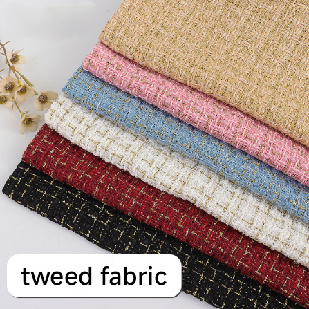 Colorful Polyester Tweed Fabric Woven Weaving