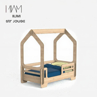 Lit superposé moderne en bois durable EMA 2025 pour tout-petits, en forme de maison, avec rangement, écologique, taille complète pour enfants