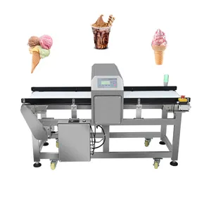 Çin gıda konveyör Metal Dondurma için dedektör makinesi LCD ekran Metal dedektörü/sorbet/sherbet/Gelato/yumuşak hizmet/Dondurma